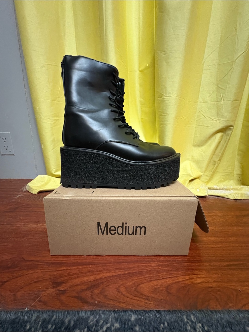 Circus by Sam Edelman Black Platform Lace-Up Boots
